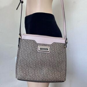 Calvin Klein Tan and Pink Crossbody Bag